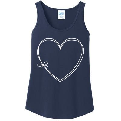 Valentines Day Graphic Tee Love Knot Hearts Red Ladies Essential Tank