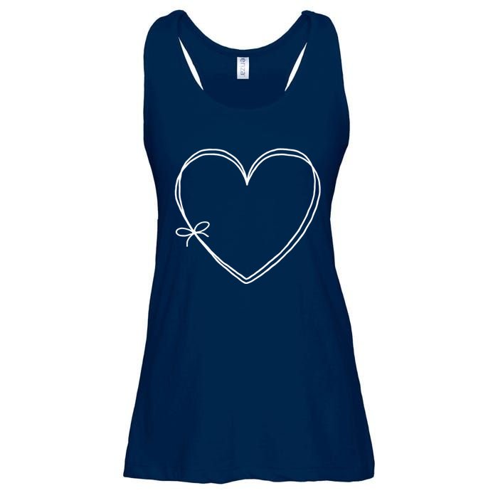 Valentines Day Graphic Tee Love Knot Hearts Red Ladies Essential Flowy Tank