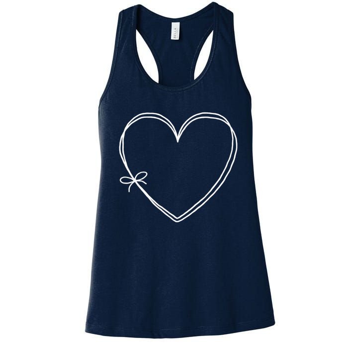 Valentines Day Graphic Tee Love Knot Hearts Red Women's Racerback Tank