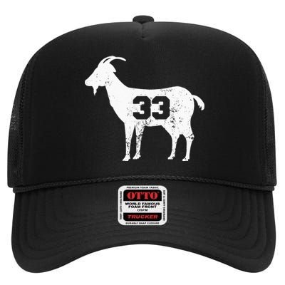 Vintage Distressed GOAT 33 Apparel High Crown Mesh Back Trucker Hat