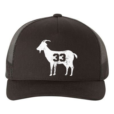 Vintage Distressed GOAT 33 Apparel Yupoong Adult 5-Panel Trucker Hat