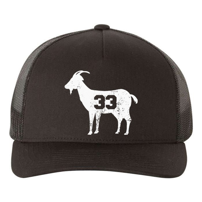 Vintage Distressed GOAT 33 Apparel Yupoong Adult 5-Panel Trucker Hat