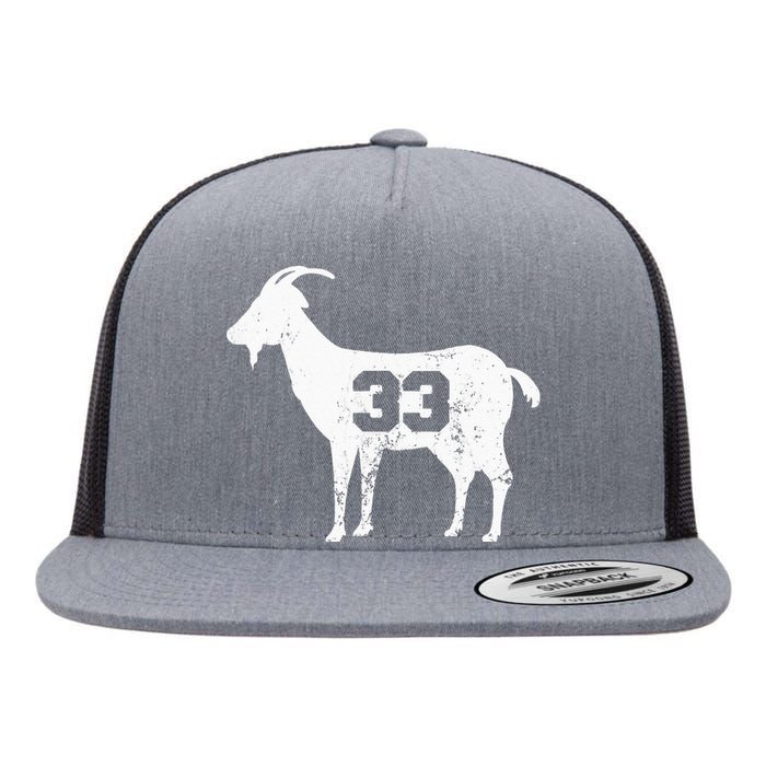 Vintage Distressed GOAT 33 Apparel Flat Bill Trucker Hat