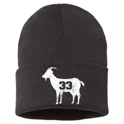 Vintage Distressed GOAT 33 Apparel Sustainable Knit Beanie