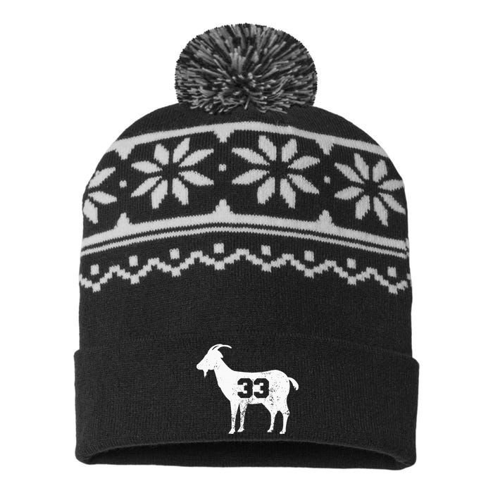 Vintage Distressed GOAT 33 Apparel USA-Made Snowflake Beanie