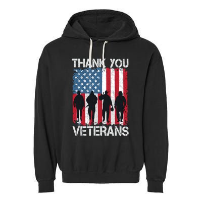 Veterans Day Gifts Thank You Veterans Garment-Dyed Fleece Hoodie