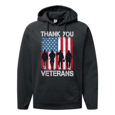 Veterans Day Gifts Thank You Veterans Performance Fleece Hoodie