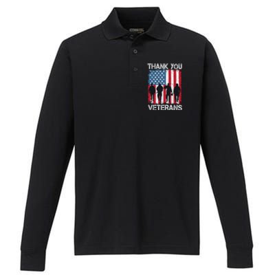 Veterans Day Gifts Thank You Veterans Performance Long Sleeve Polo