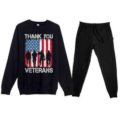 Veterans Day Gifts Thank You Veterans Premium Crewneck Sweatsuit Set