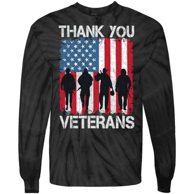 Veterans Day Gifts Thank You Veterans Tie-Dye Long Sleeve Shirt