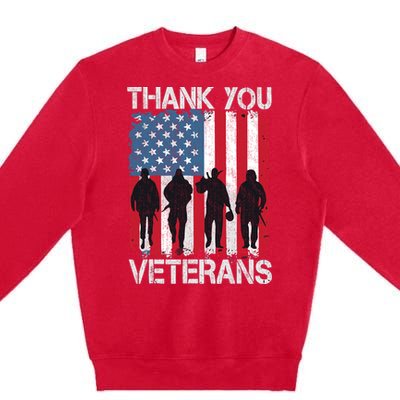 Veterans Day Gifts Thank You Veterans Premium Crewneck Sweatshirt