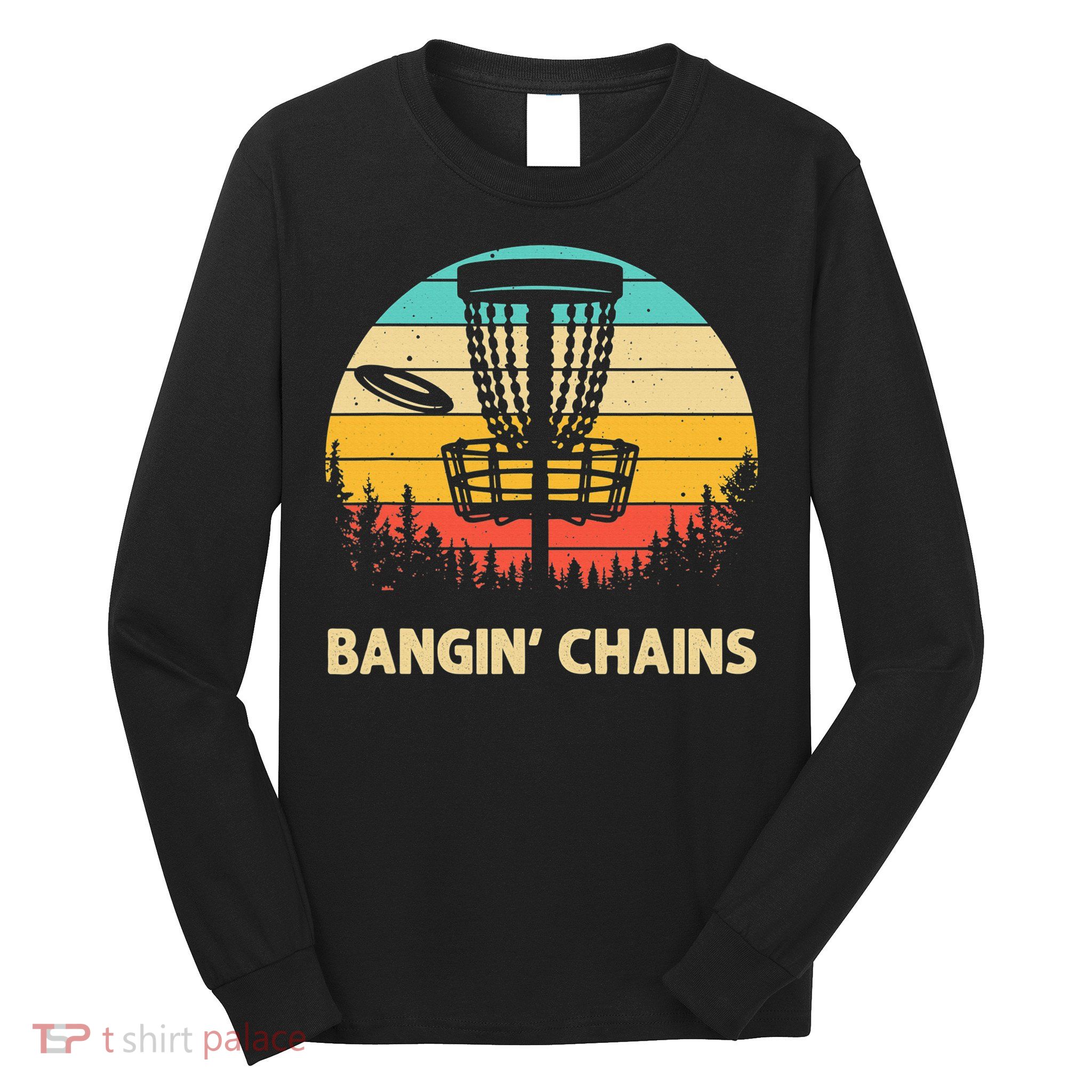 Vintage Disc Golf Basket Tree Funny Stupid Tree Frisbee Long Sleeve Shirt