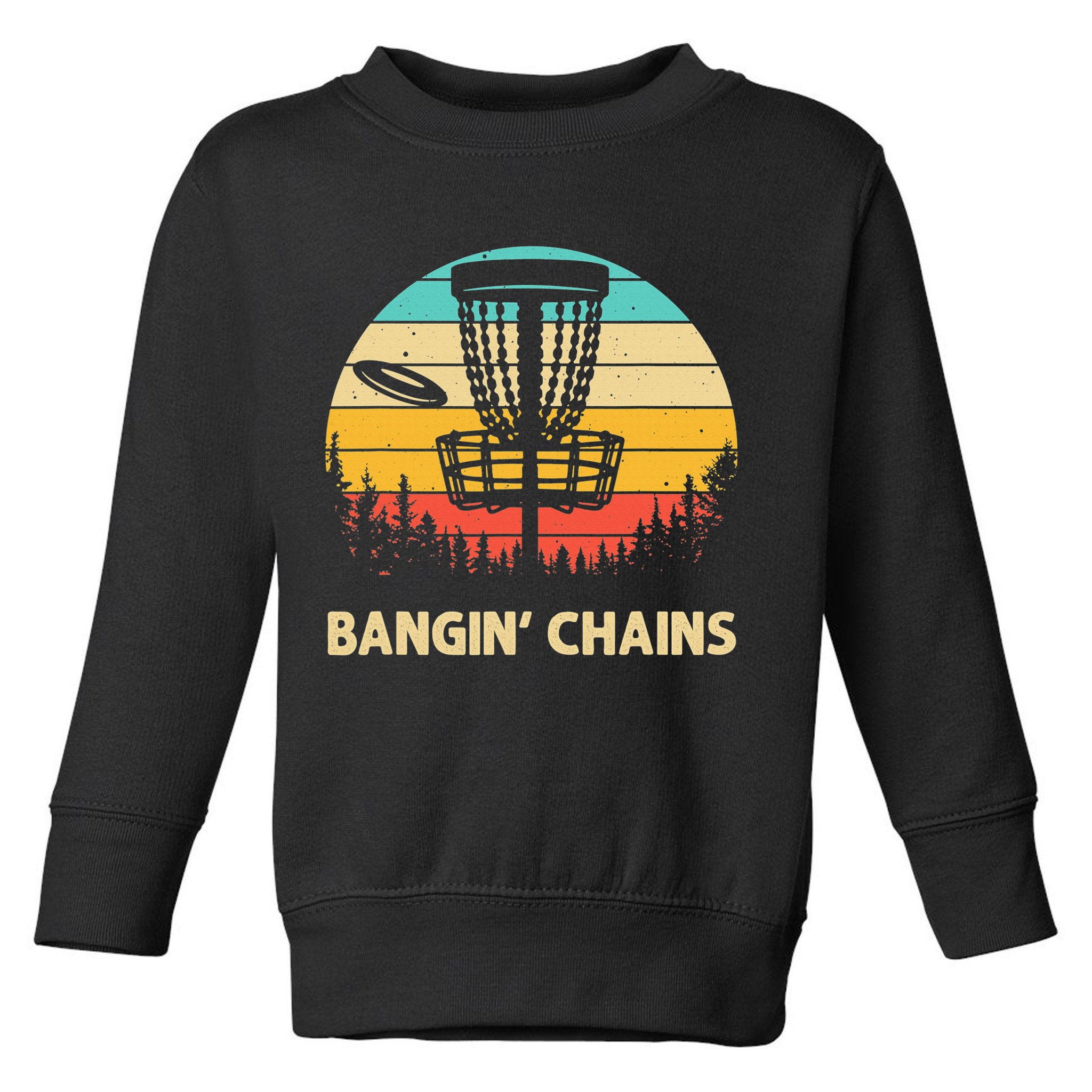 Vintage Disc Golf Basket Tree Funny Stupid Tree Frisbee Toddler Sweatshirt