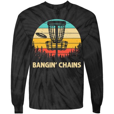 Vintage Disc Golf Basket Tree Funny Stupid Tree Frisbee Tie-Dye Long Sleeve Shirt