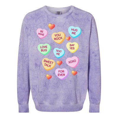 Valentine's Day Heart Candy Design For Woman & Tank Top Colorblast Crewneck Sweatshirt