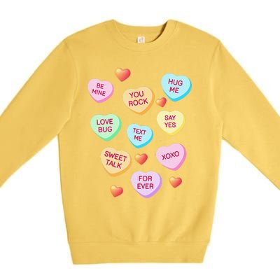 Valentine's Day Heart Candy Design For Woman & Tank Top Premium Crewneck Sweatshirt