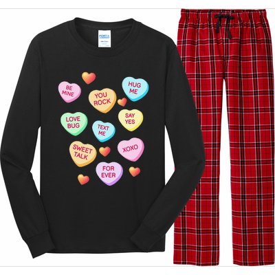 Valentine's Day Heart Candy Design For Woman & Tank Top Long Sleeve Pajama Set