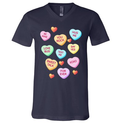 Valentine's Day Heart Candy Design For Woman & Tank Top V-Neck T-Shirt