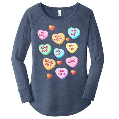 Valentine's Day Heart Candy Design For Woman & Tank Top Women's Perfect Tri Tunic Long Sleeve Shirt