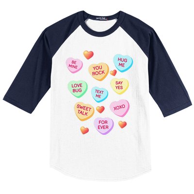 Valentine's Day Heart Candy Design For Woman & Tank Top Baseball Sleeve Shirt