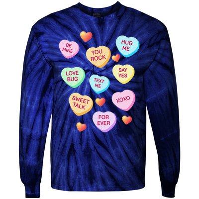 Valentine's Day Heart Candy Design For Woman & Tank Top Tie-Dye Long Sleeve Shirt