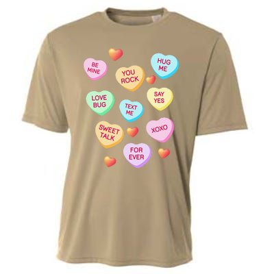 Valentine's Day Heart Candy Design For Woman & Tank Top Cooling Performance Crew T-Shirt