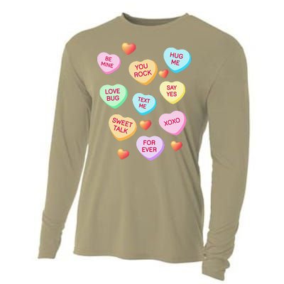 Valentine's Day Heart Candy Design For Woman & Tank Top Cooling Performance Long Sleeve Crew