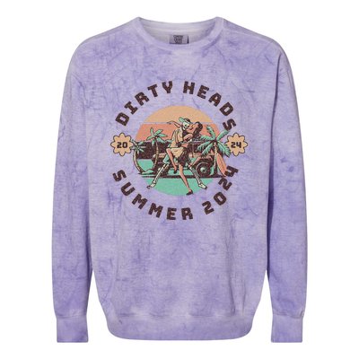 Vintage Dirty Heads In Retro Style Gift Colorblast Crewneck Sweatshirt