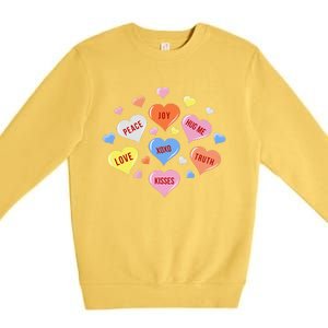 Valentine's Day Heart Candys Premium Crewneck Sweatshirt