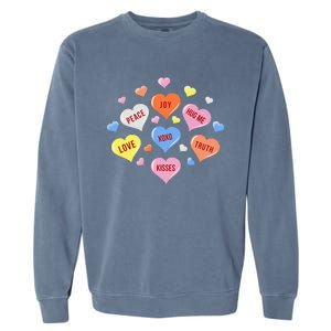 Valentine's Day Heart Candys Garment-Dyed Sweatshirt