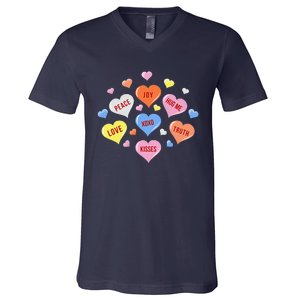 Valentine's Day Heart Candys V-Neck T-Shirt