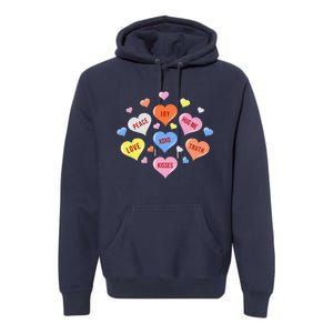 Valentine's Day Heart Candys Premium Hoodie