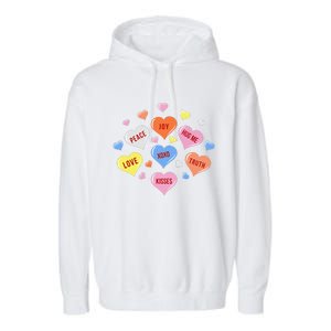 Valentine's Day Heart Candys Garment-Dyed Fleece Hoodie