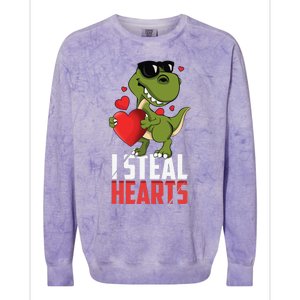 Valentines Day Heartbreaker Dinosaur Love Colorblast Crewneck Sweatshirt