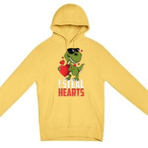 Valentines Day Heartbreaker Dinosaur Love Premium Pullover Hoodie