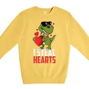 Valentines Day Heartbreaker Dinosaur Love Premium Crewneck Sweatshirt