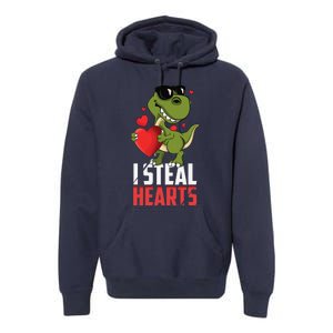 Valentines Day Heartbreaker Dinosaur Love Premium Hoodie