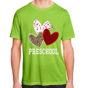 Valentines Day Hearts Leopard Red Plaid Preschool Teacher Cool Gift Adult ChromaSoft Performance T-Shirt