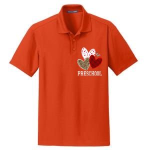 Valentines Day Hearts Leopard Red Plaid Preschool Teacher Cool Gift Dry Zone Grid Polo