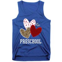 Valentines Day Hearts Leopard Red Plaid Preschool Teacher Cool Gift Tank Top