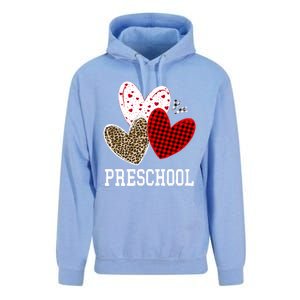 Valentines Day Hearts Leopard Red Plaid Preschool Teacher Cool Gift Unisex Surf Hoodie