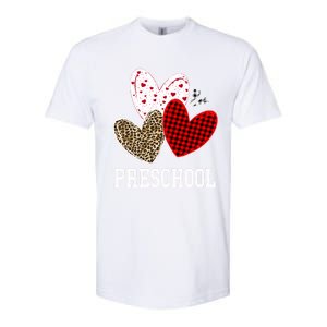 Valentines Day Hearts Leopard Red Plaid Preschool Teacher Cool Gift Softstyle CVC T-Shirt