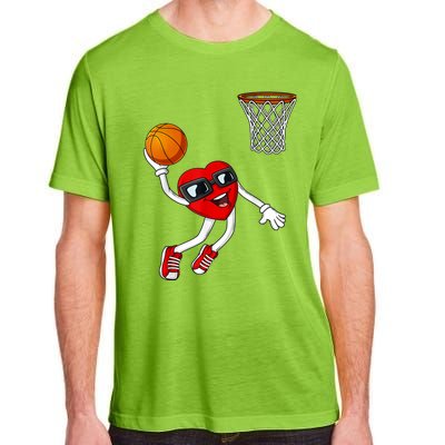 Valentines Day Heart Dunking Basketball Boys Girls Kids TShirt Adult ChromaSoft Performance T-Shirt