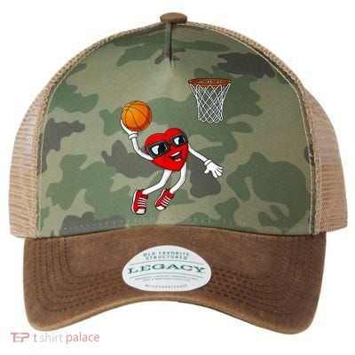 Valentines Day Heart Dunking Basketball Boys Girls Kids TShirt Legacy Tie Dye Trucker Hat
