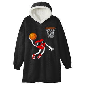 Valentines Day Heart Dunking Basketball Boys Girls Kids TShirt Hooded Wearable Blanket