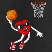 Valentines Day Heart Dunking Basketball Boys Girls Kids TShirt Beanie