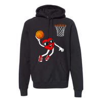 Valentines Day Heart Dunking Basketball Boys Girls Kids TShirt Premium Hoodie