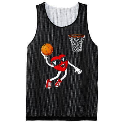 Valentines Day Heart Dunking Basketball Boys Girls Kids TShirt Mesh Reversible Basketball Jersey Tank