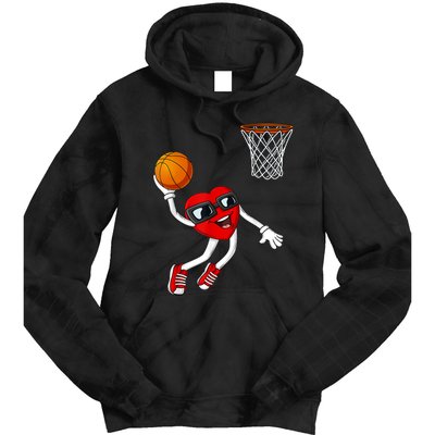 Valentines Day Heart Dunking Basketball Boys Girls Kids TShirt Tie Dye Hoodie