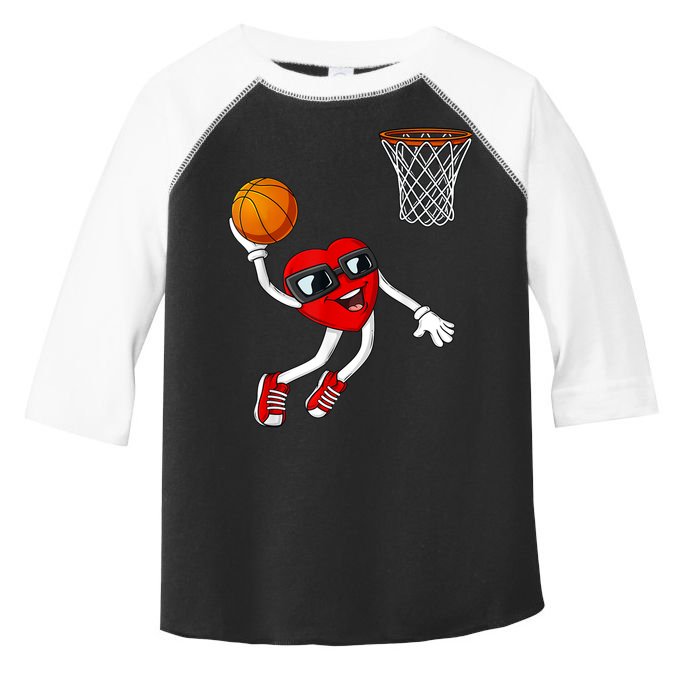 Valentines Day Heart Dunking Basketball Boys Girls Kids TShirt Toddler Fine Jersey T-Shirt